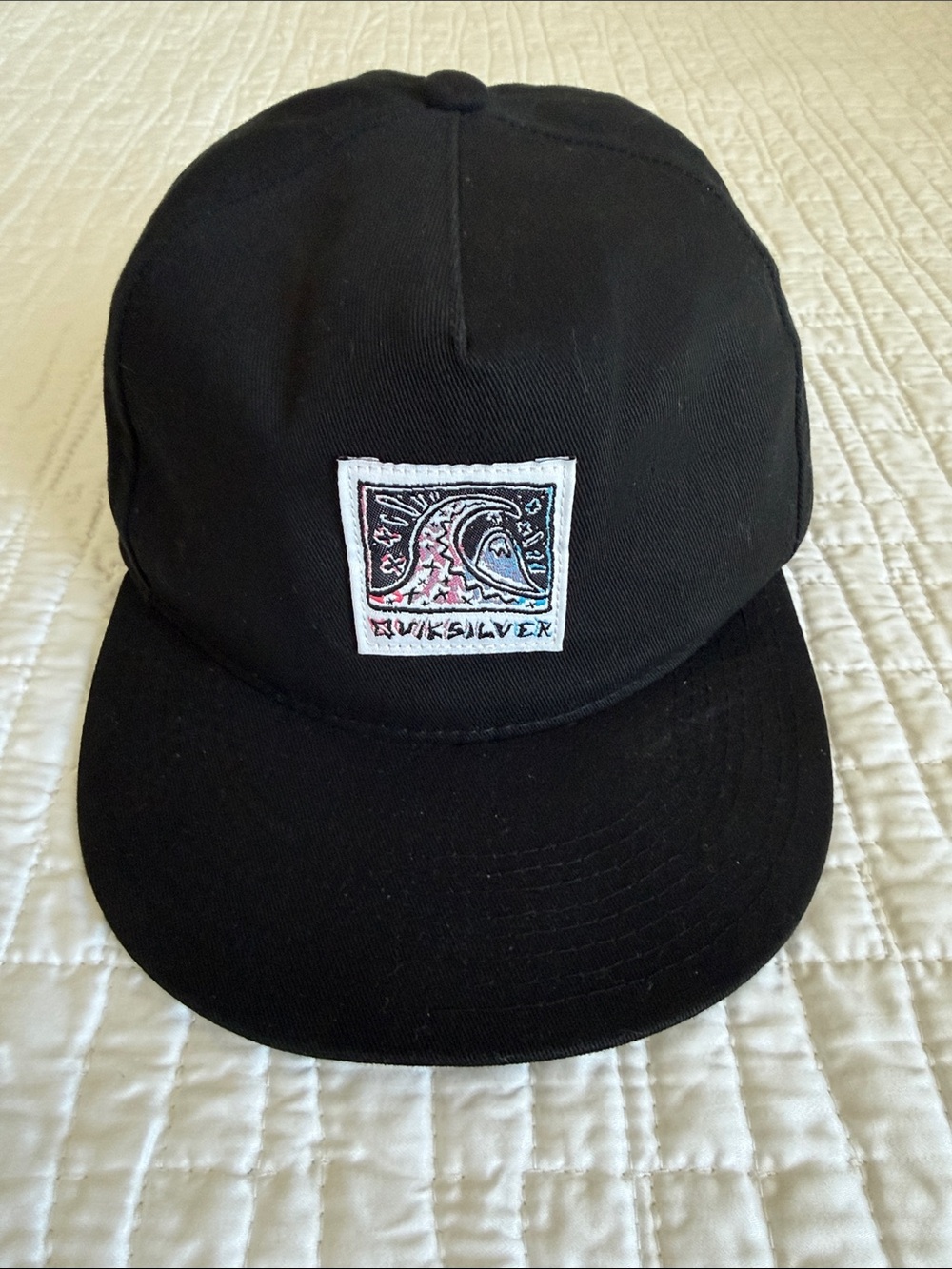 Quiksilver Black Cap with Multi-Color Wave Patch